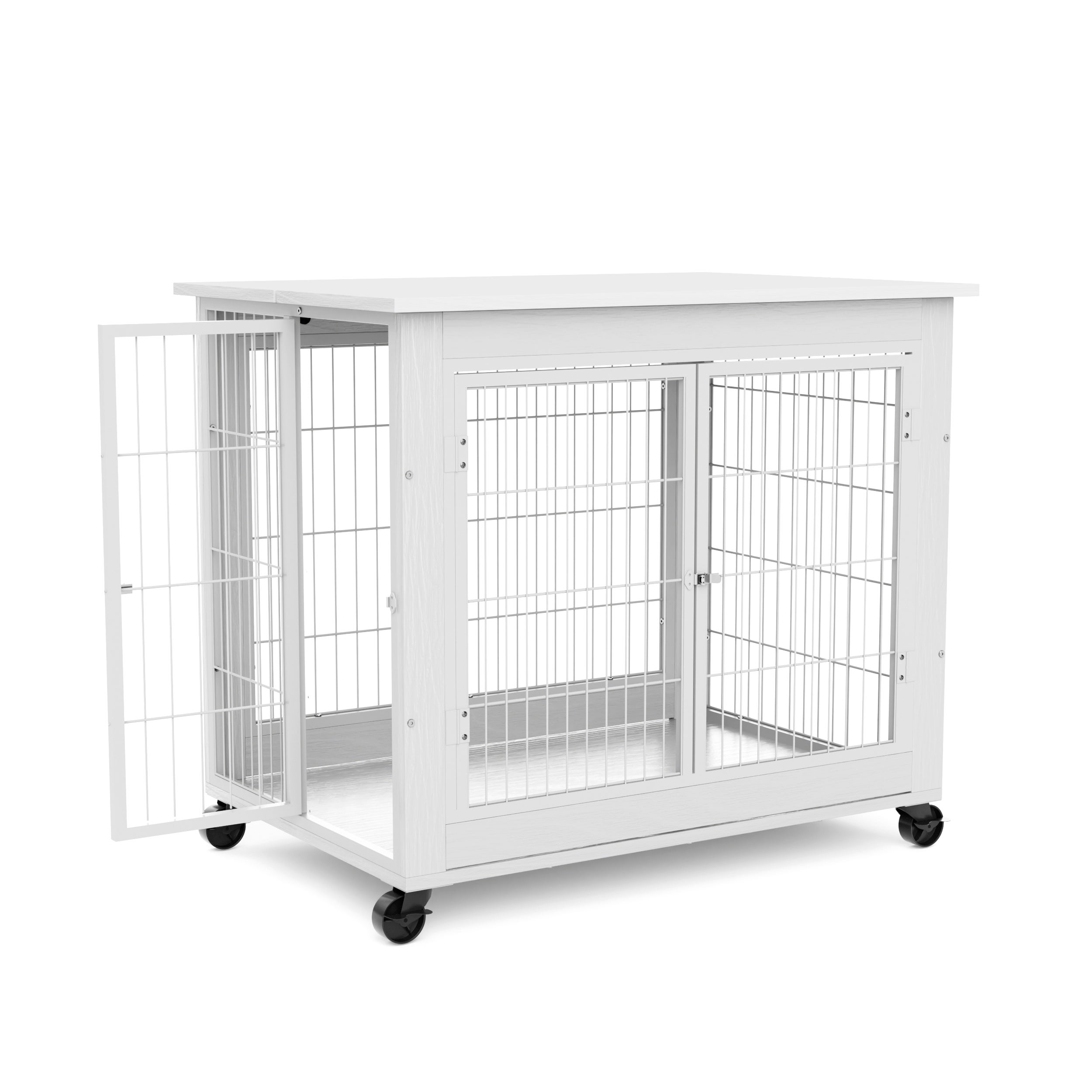 Moradia para Cão im Möbelstil, Canil de Madeira-Tisch mit Doppeltür, Hundehütte für den... - 7