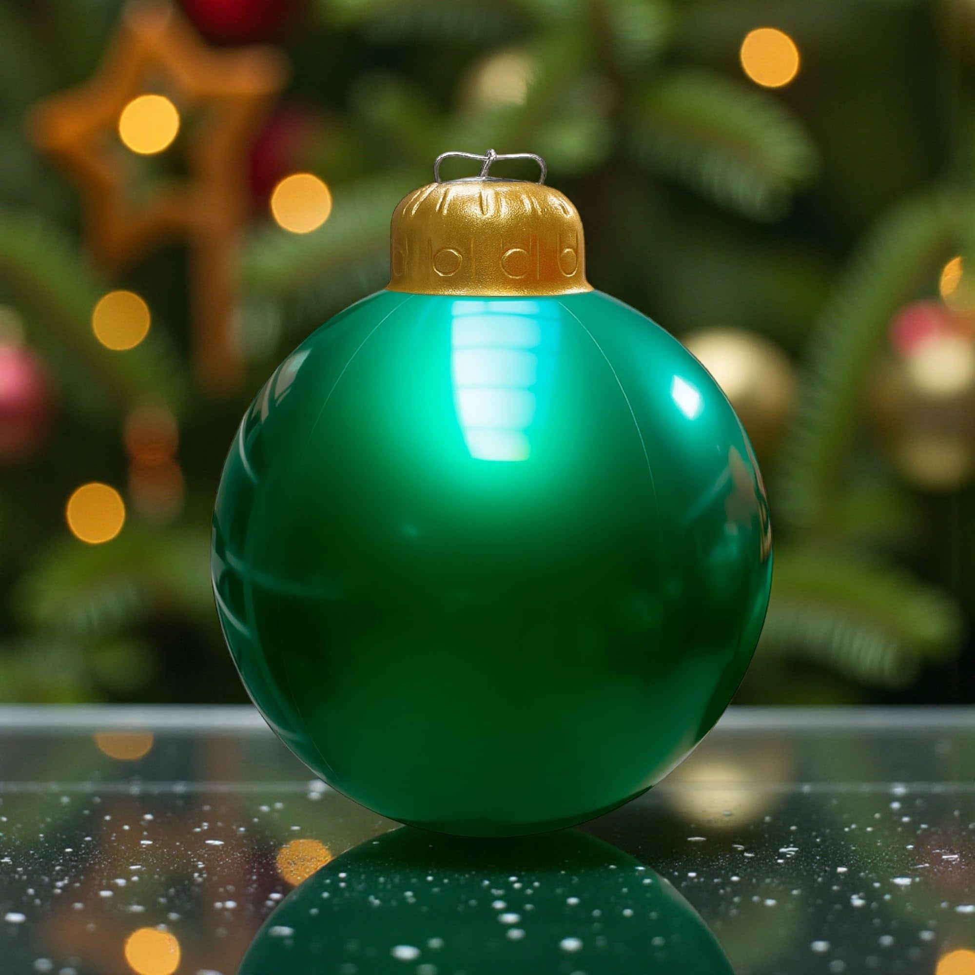 Bola Inflable de Navidad Gigante, PVC, Impermeable, Verde, 40 cm - 3