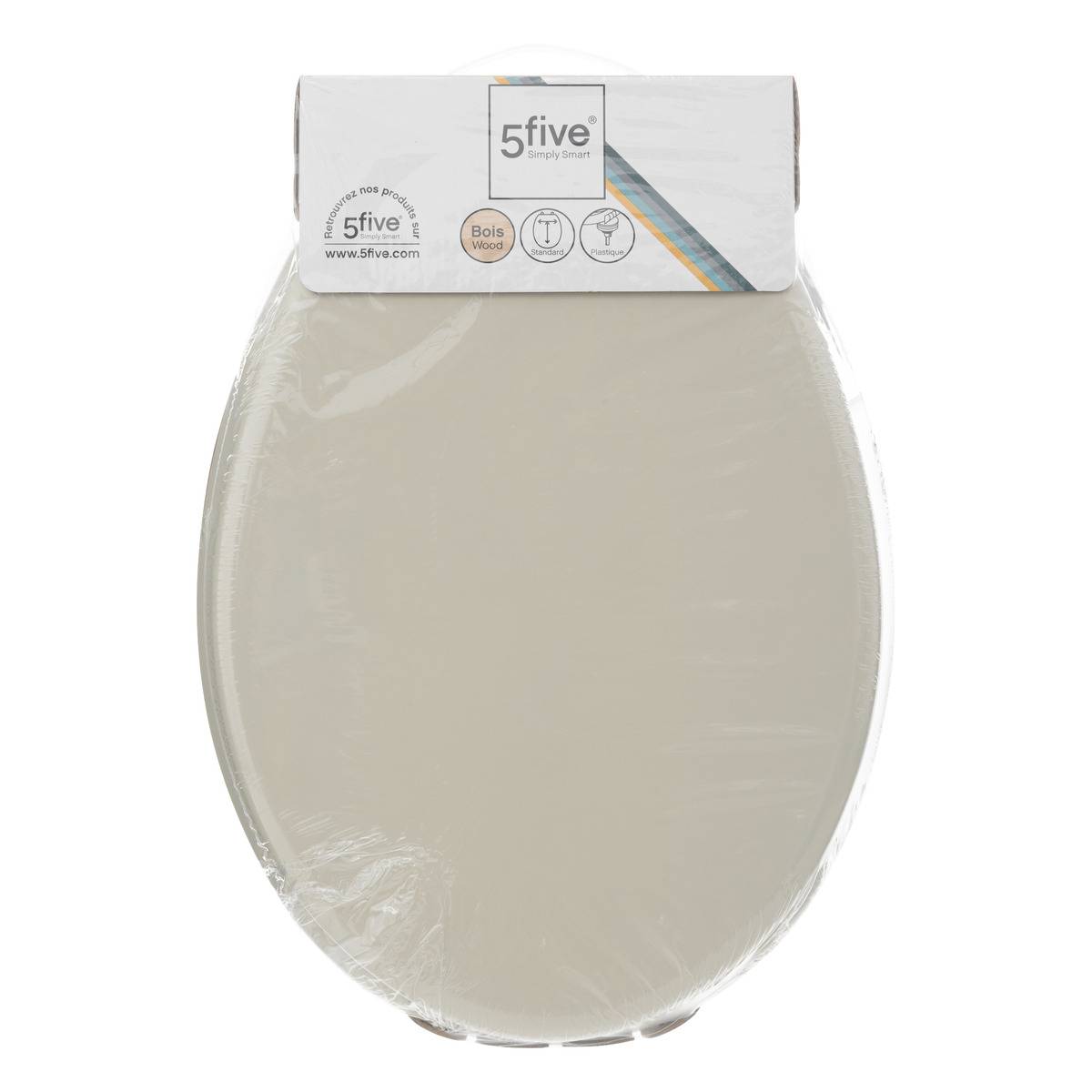 Abattant wc taupe en bois - 5five - 2