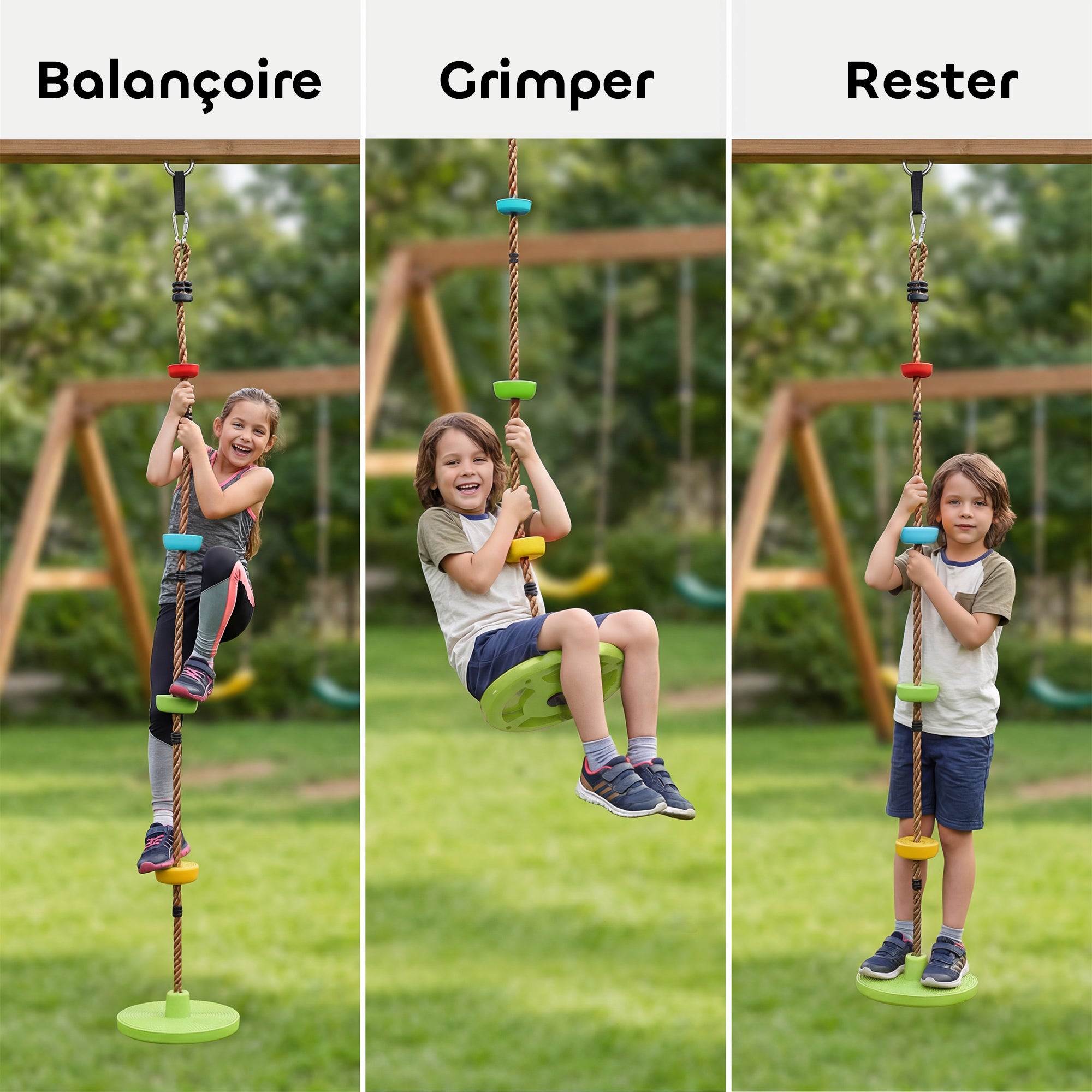 Balançoire en corde d'escalade pour enfants HDPE AIYAPLAY - 4