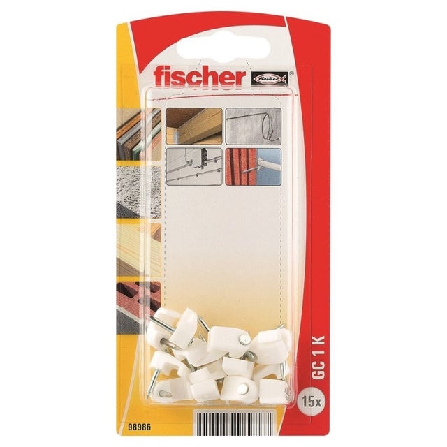 Fischer 098993 Blister grapa para cable redondo GC 8K blanca