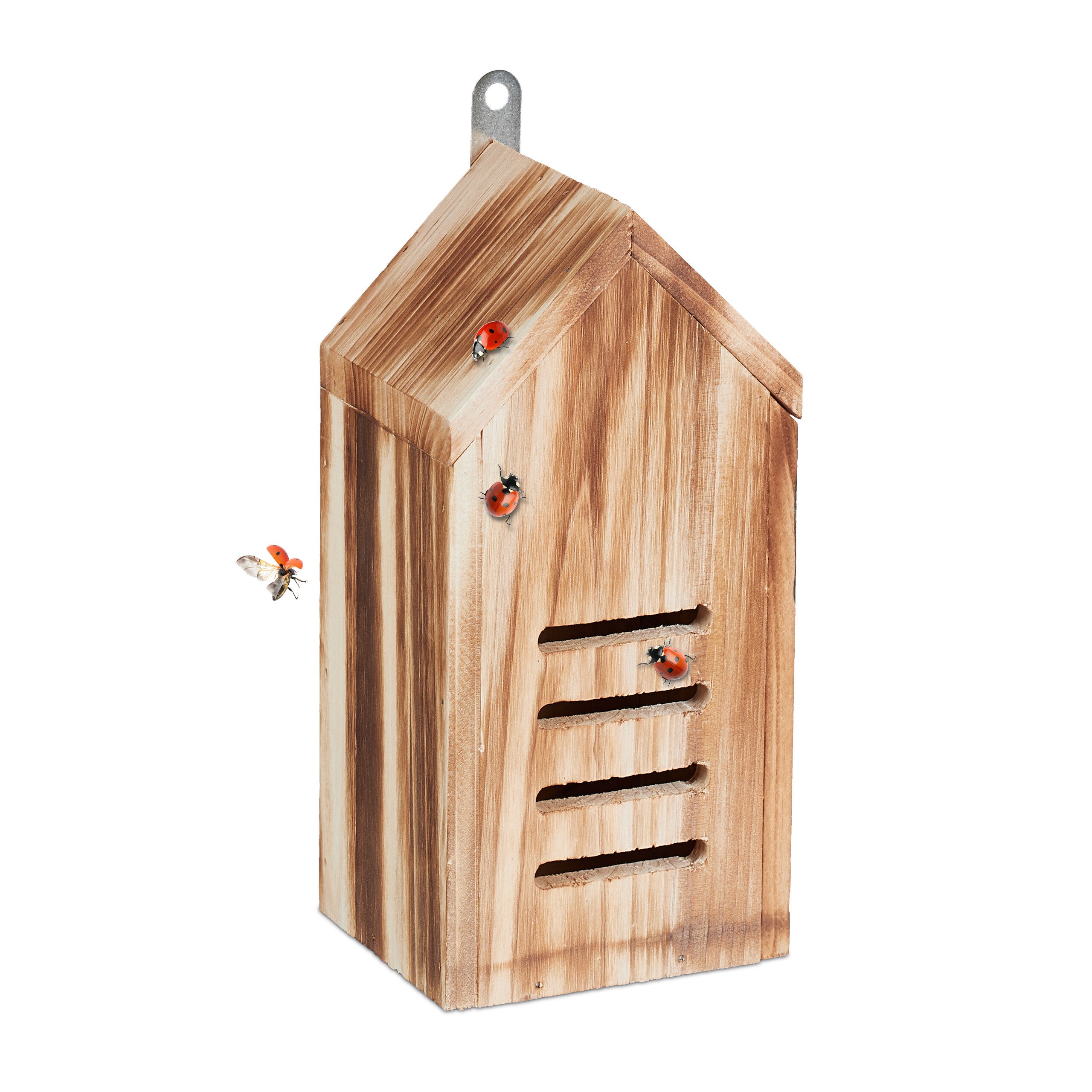 Casetta per insetti naturale in legno per hotel per insetti 14 cm x 8 cm x 26 cm