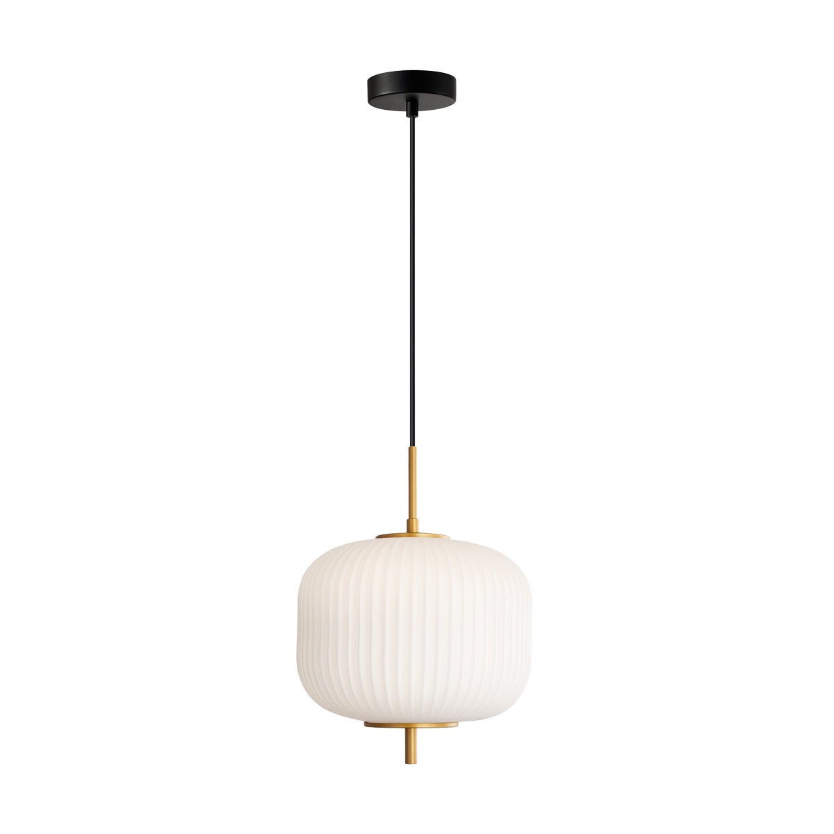Lampa wisząca Olmeto złoto-opalowy-czarna 1xE27x10W nowoczesna wym: 108,5 x 25,5 x 25,5 cm szkło Italux
