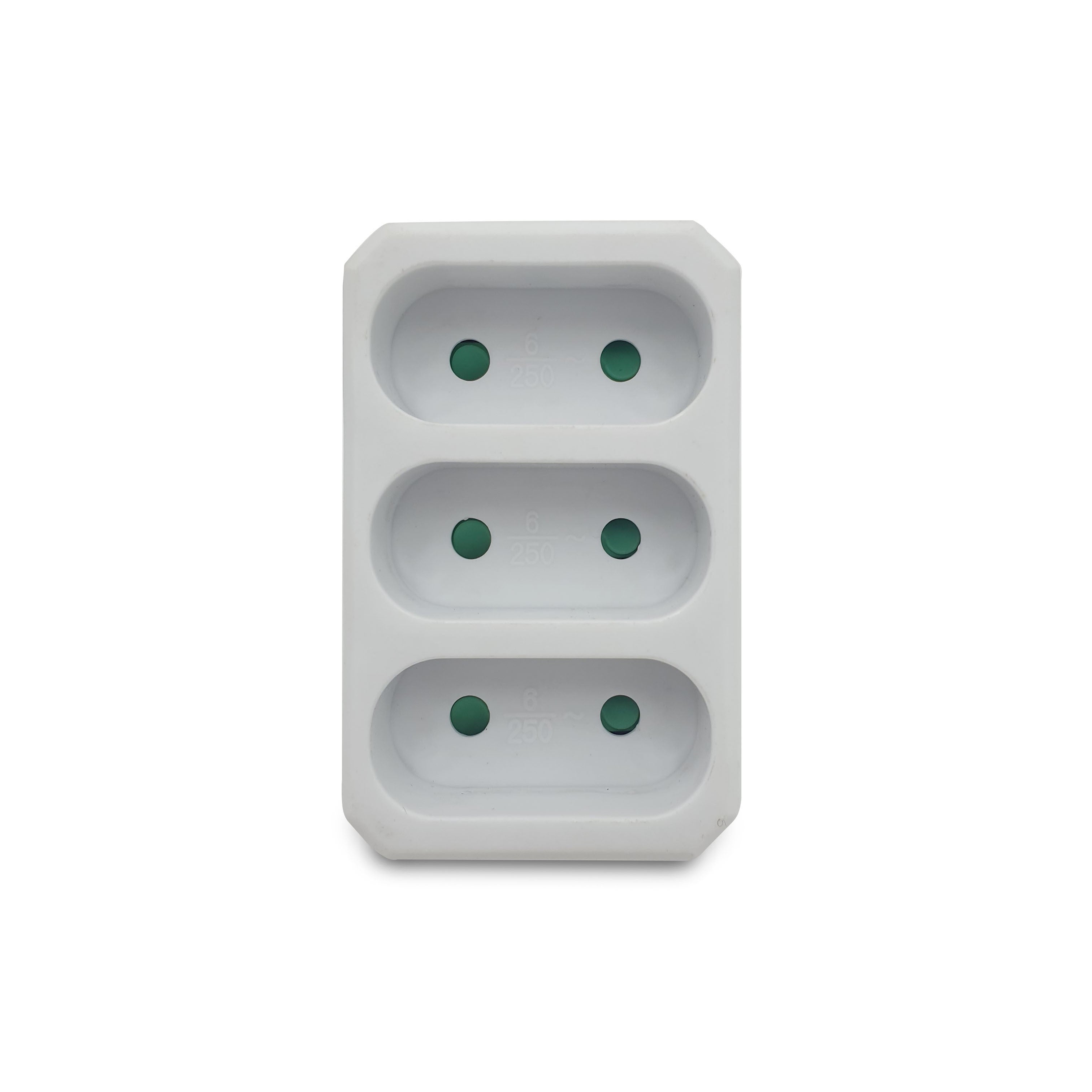 Multiprise 3 prises électriques frontales 3x6A - 2
