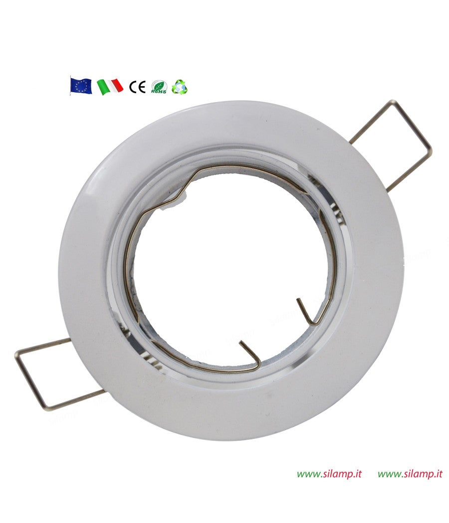 Trade Shop - Faretto Incasso 5w Lampadina Led Gu10 60 Smd 220v Orientabile Acciaio E Bianco - Bianco-bianco Freddo - - 2