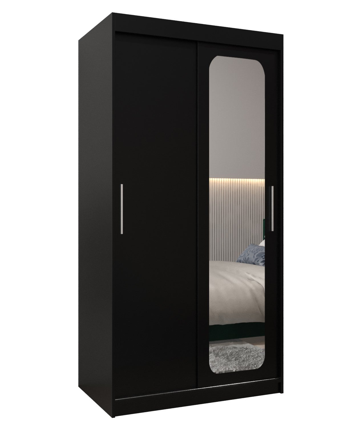 Szafa przesuwna garderoba PROMO T2 100 x 62 x 200 cm Czarny - Abiks Meble