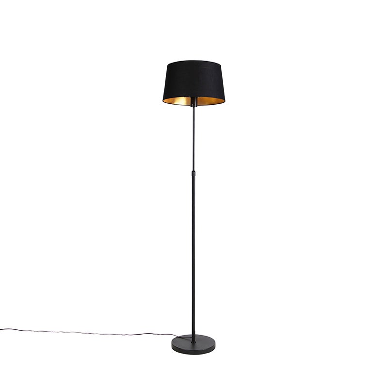 Lampa stojąca czarna z czarnym kloszem 35 cm regulowana - Parte