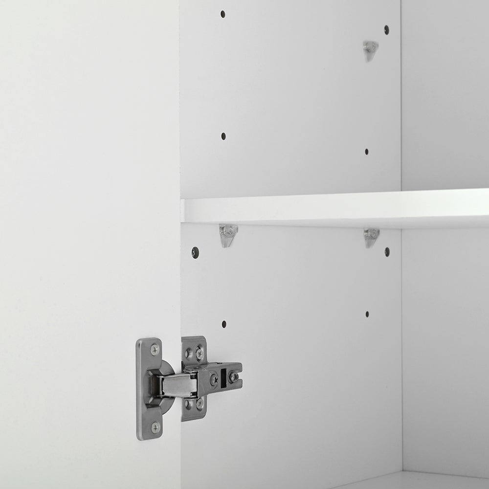 Armoire à chaussures 2-en-1 blanche, portes Soft Close, banc rembourré, 130x35x110cm - 7