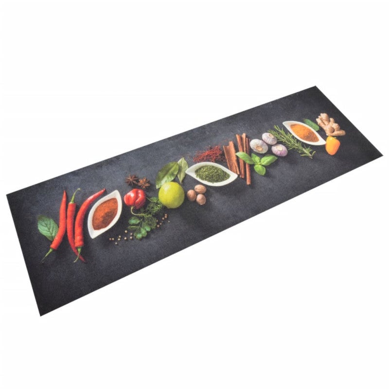 Dywanik kuchenny, wzór w przyprawy, 60x180 cm, aksamit vidaXL