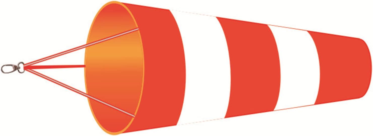 Manche à air extérieur aéroport indicateur vent rouge et blanc avec sac mesure direction - 2