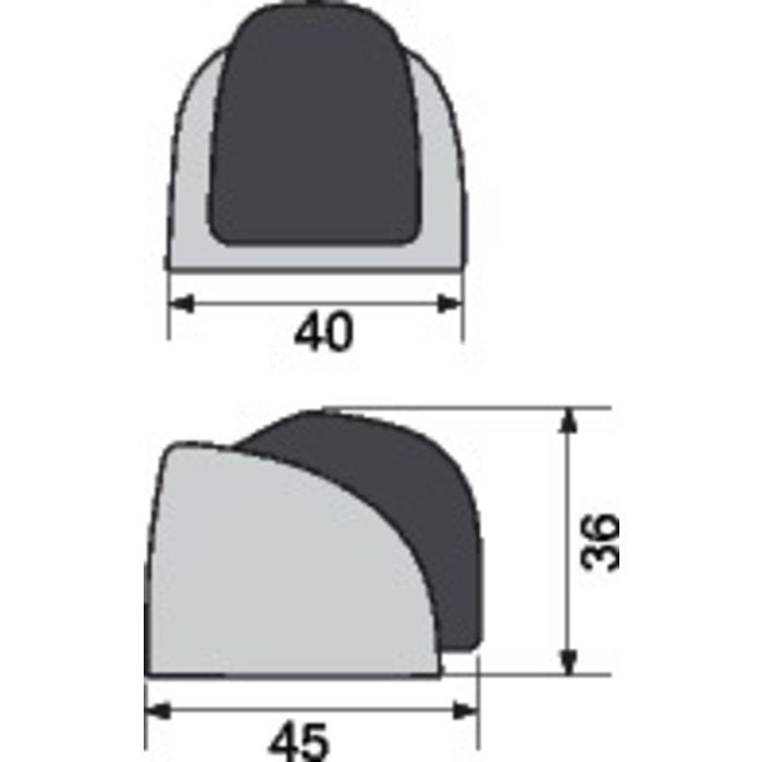 Butoir Jazz 4536 BEZAULT - Chromé Velours - 746232 - 3