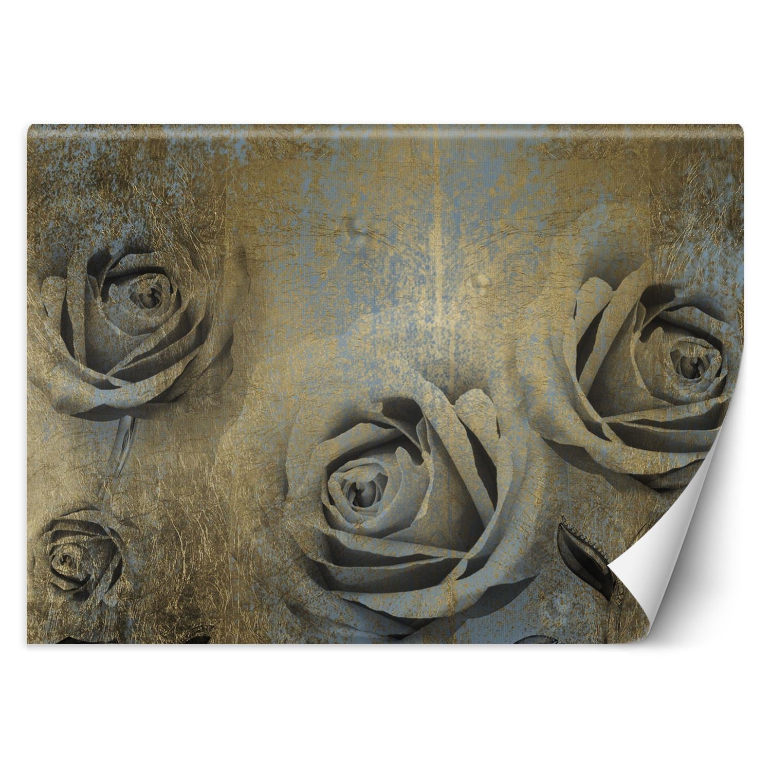 Fototapeta, Złote róże kwiaty 200x140