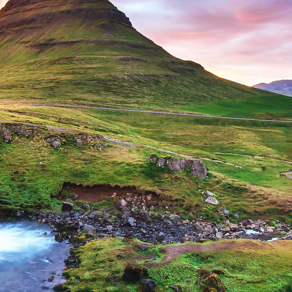 Tableau triptyque paysage cascade en islande - 90x60 cm - 4