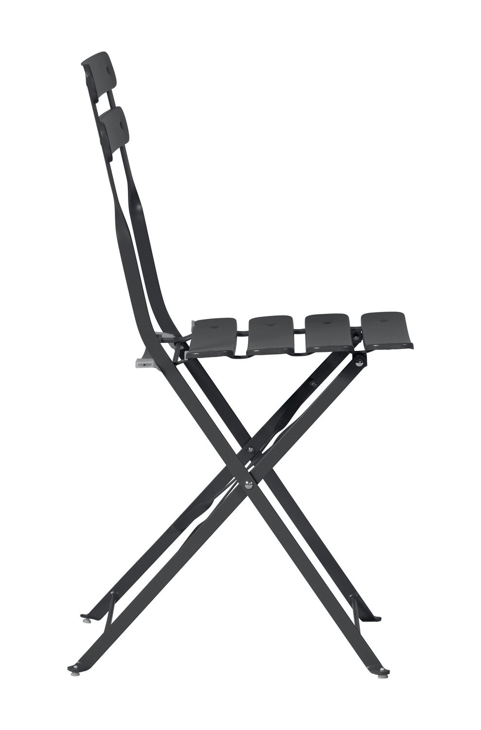 Conjunto de 2 sillas bistró de jardín plegables con estructura de hierro antracita - 6