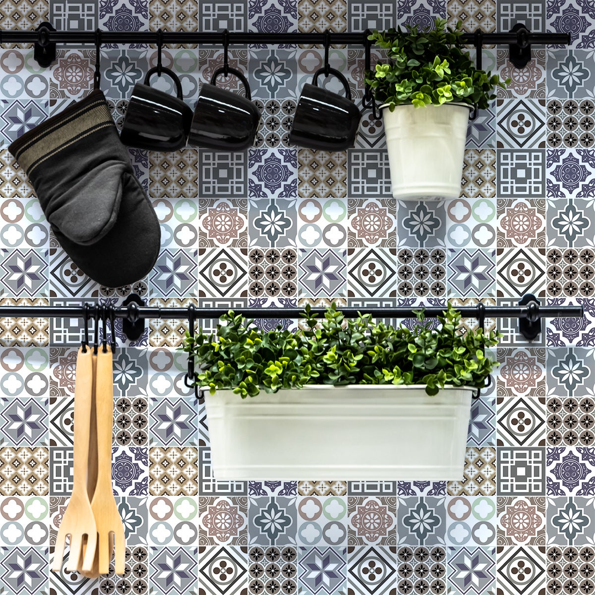 9 adesivi piastrelle manuetina - Sticker adesivo - adesivi murali - 9stickers15x15cm - 3