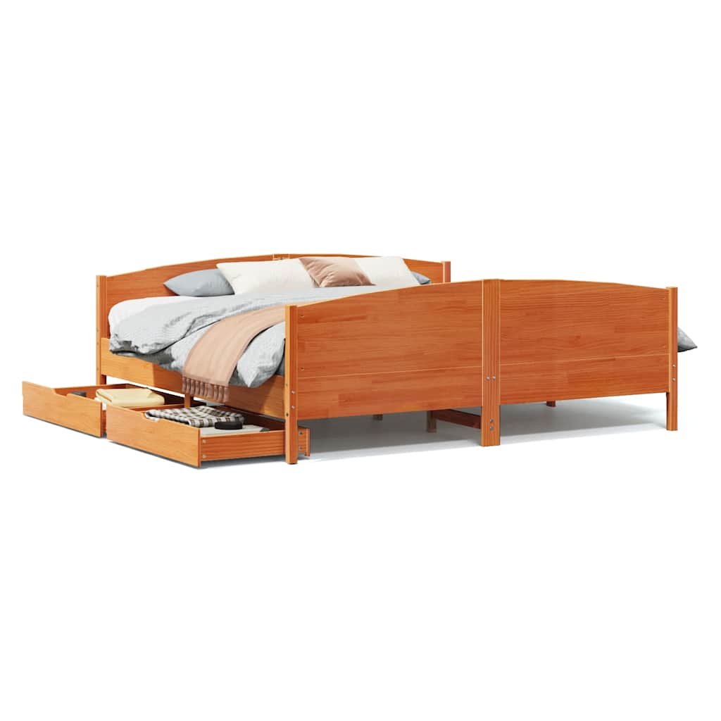 Łóżko Drewniane Rama Łóżka Sofa Brązowe Do Sypialni Pokoju 160x200 cm