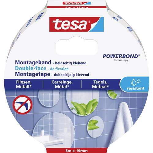 Taśma dwustronna Tesa POWERBOND do mocowania, wytrzymałość do 10 kg/m