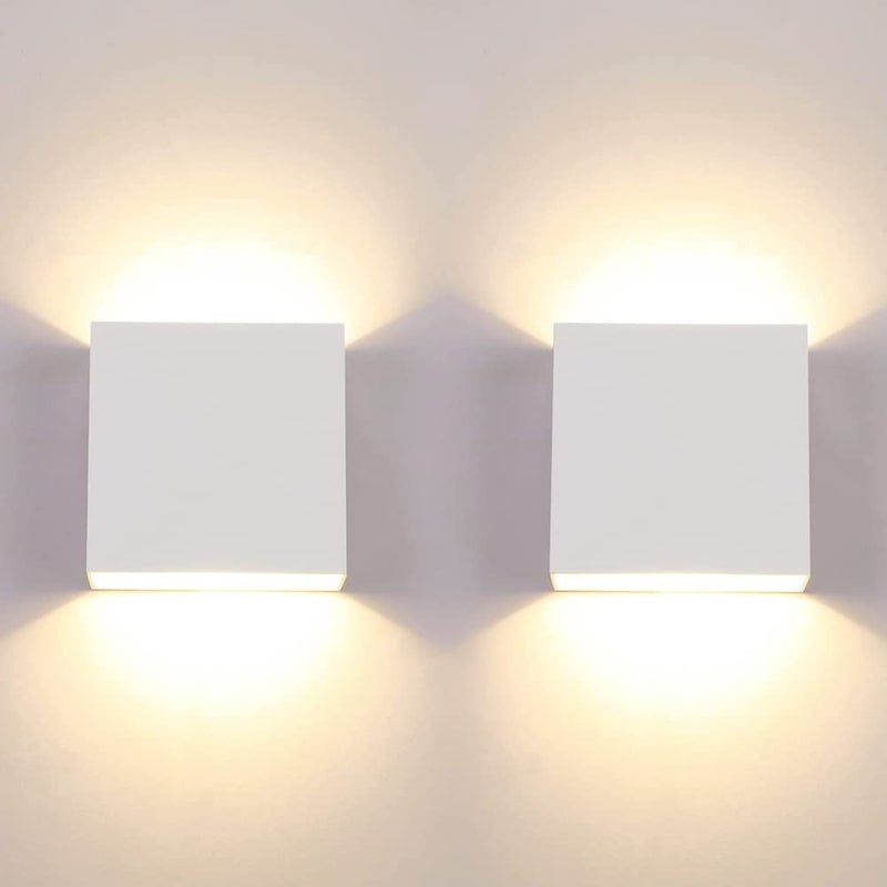 szt Kwadratowy kinkiet wewnętrzny w nowoczesnym stylu ściemnialna lampa LED ciepłe światło biała obudowa CM przełącznik nie jest dołączony