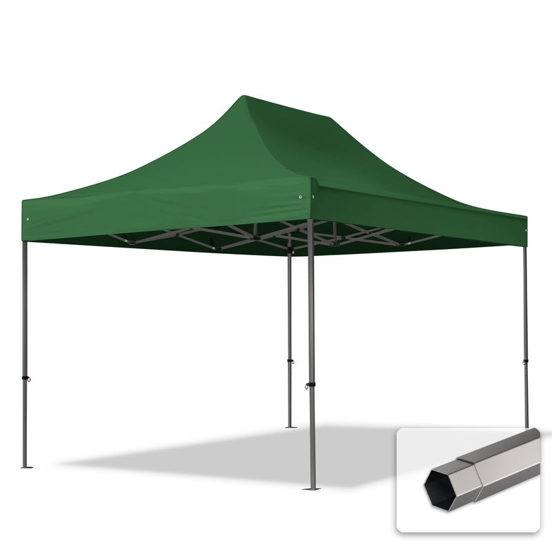3x4,5 m Namiot Ekspresowy, PREMIUM Stal 40mm, ciemnozielony