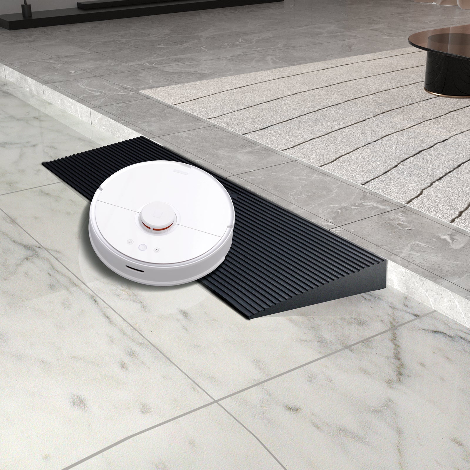 Rampe de Seuil Hauteur VEVOR 4 cm Rampe Trottoir Decoupable Caoutchouc Charge 15 t Rampe Acces Fauteuil Roulant Largeur 90 cm Antiderapante Bande Adhe - 8