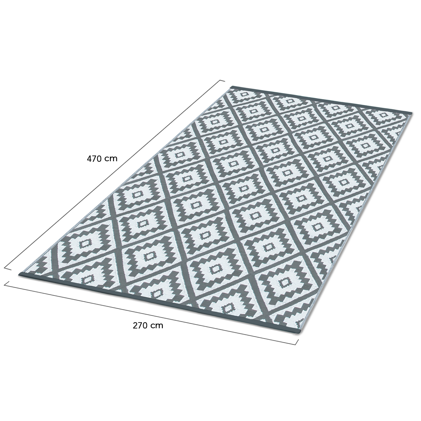 Tapis extérieur BAHAMAS gris 270 x 470 CM - 5