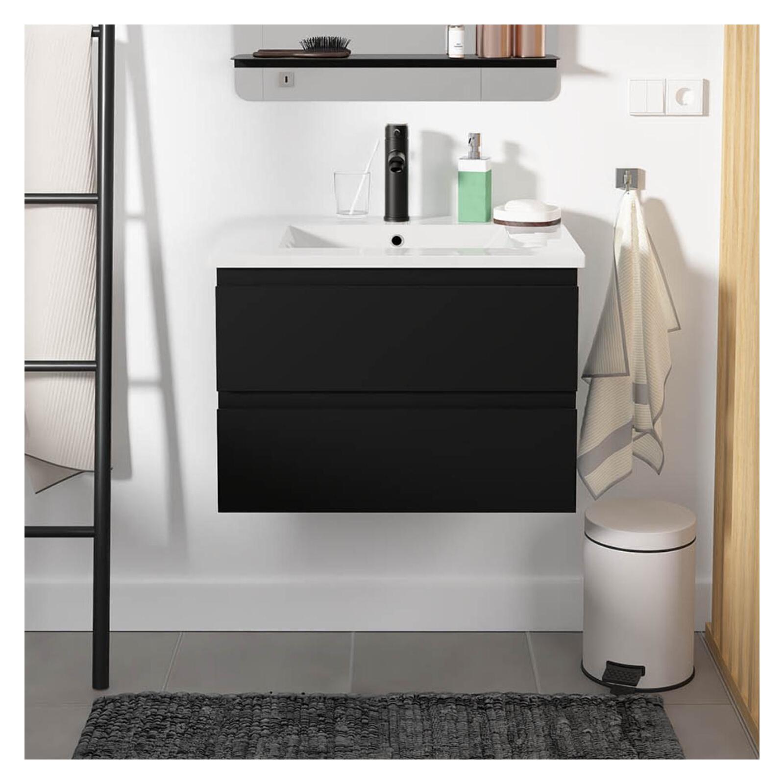 Conjunto de lavabo con encimera de cerámica y grifería 60cm sorrento