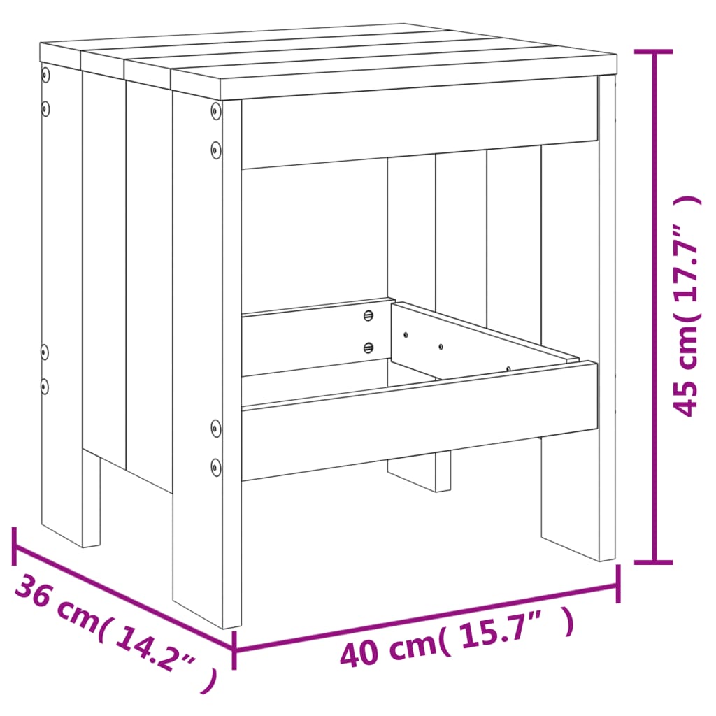 Maison Exclusive - Tabourets de jardin lot de 2 marron miel 40x36x45 cm pin massif - 9