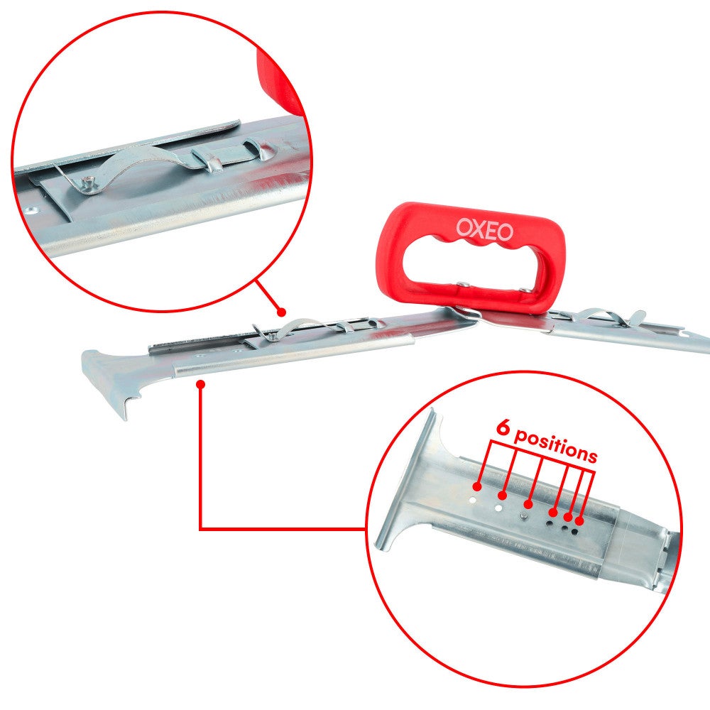 Lève dalle Porte dalle 1 main - Réglable de 40 à 60cm - Poignée ergonomique - Lever et poser dalles et carrelage - 5