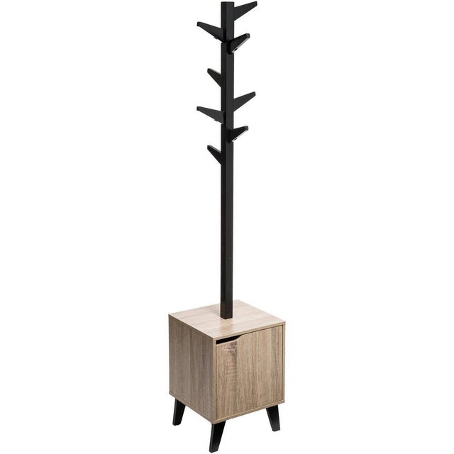 Porte-manteaux effet chêne naturel 