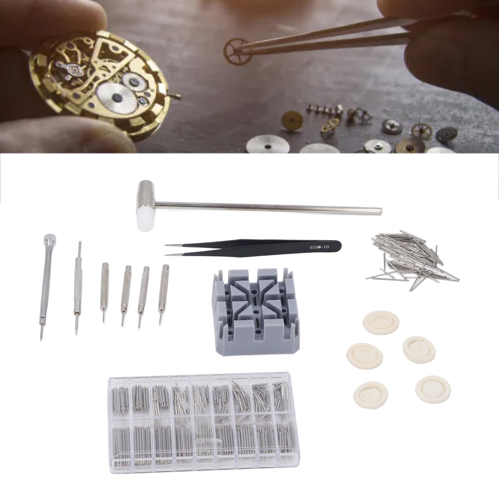 Kit Riparazione Cinturino Orologio – 360 Barre A Molla In Acciaio Inox, Misure 8-25 Mm, Con Plastica Di Fissaggio