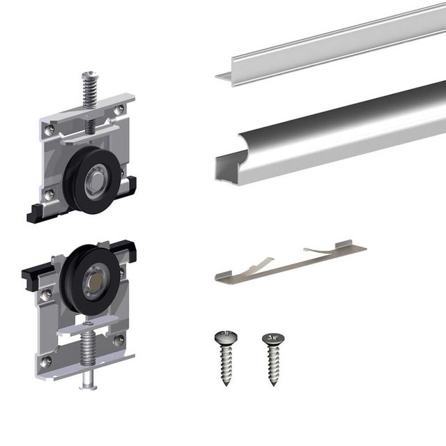 Kit pour 1 porte de placard supplémentaire SLID'UP 230 19 mm - argent