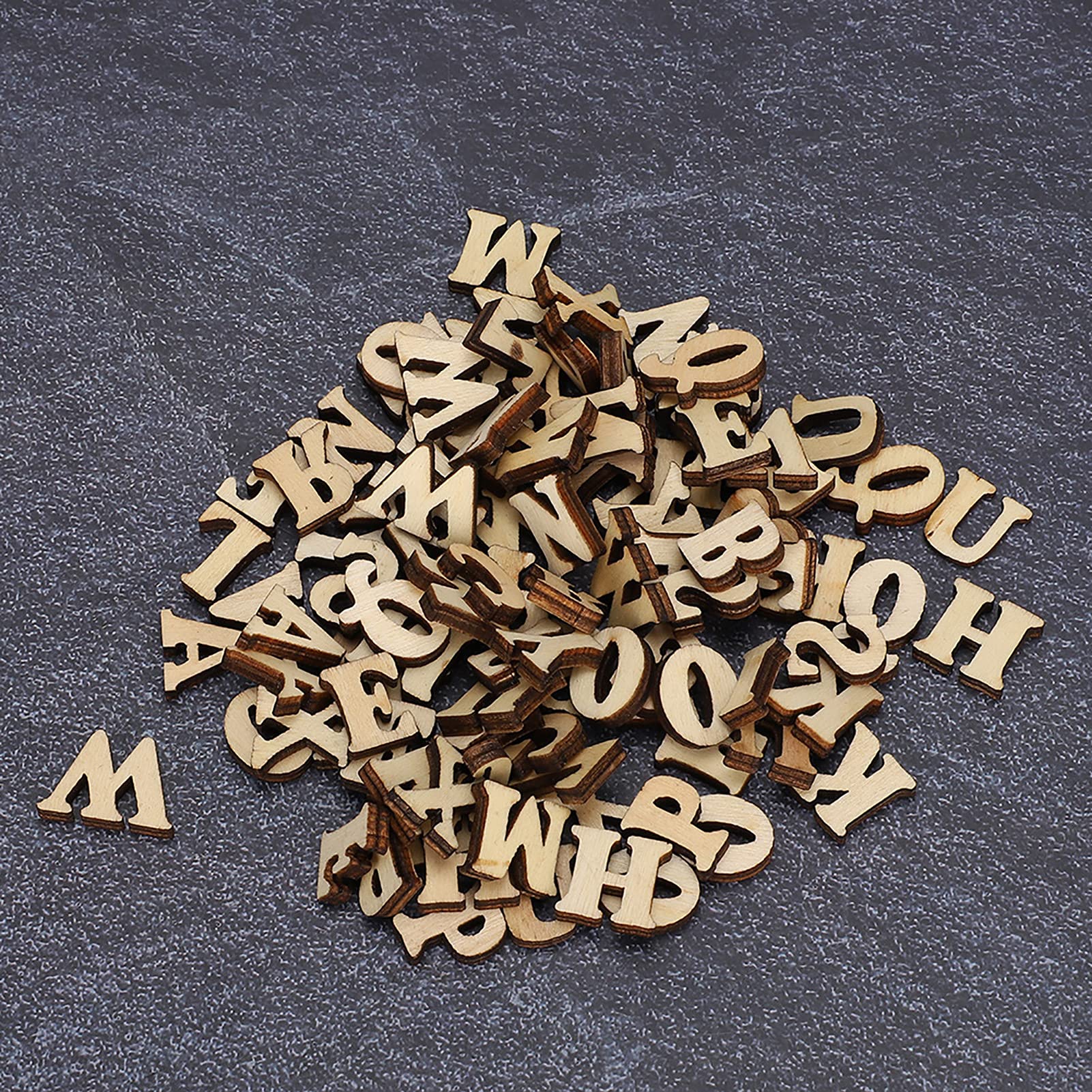 Lot de 200 lettres en forme de bûche à faire soi-même, en feuille de bois, éducatif, décoration pour 26 lettres anglaises - 5