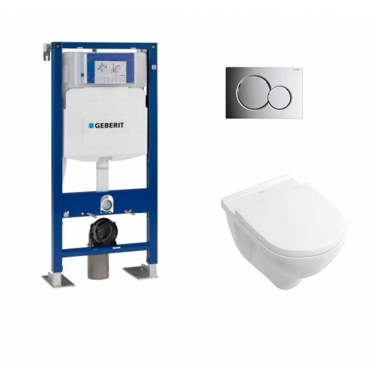 Pack WC Geberit UP320 + Cuvette O.Novo Compacte VILLEROY + Plaque Sigma ...