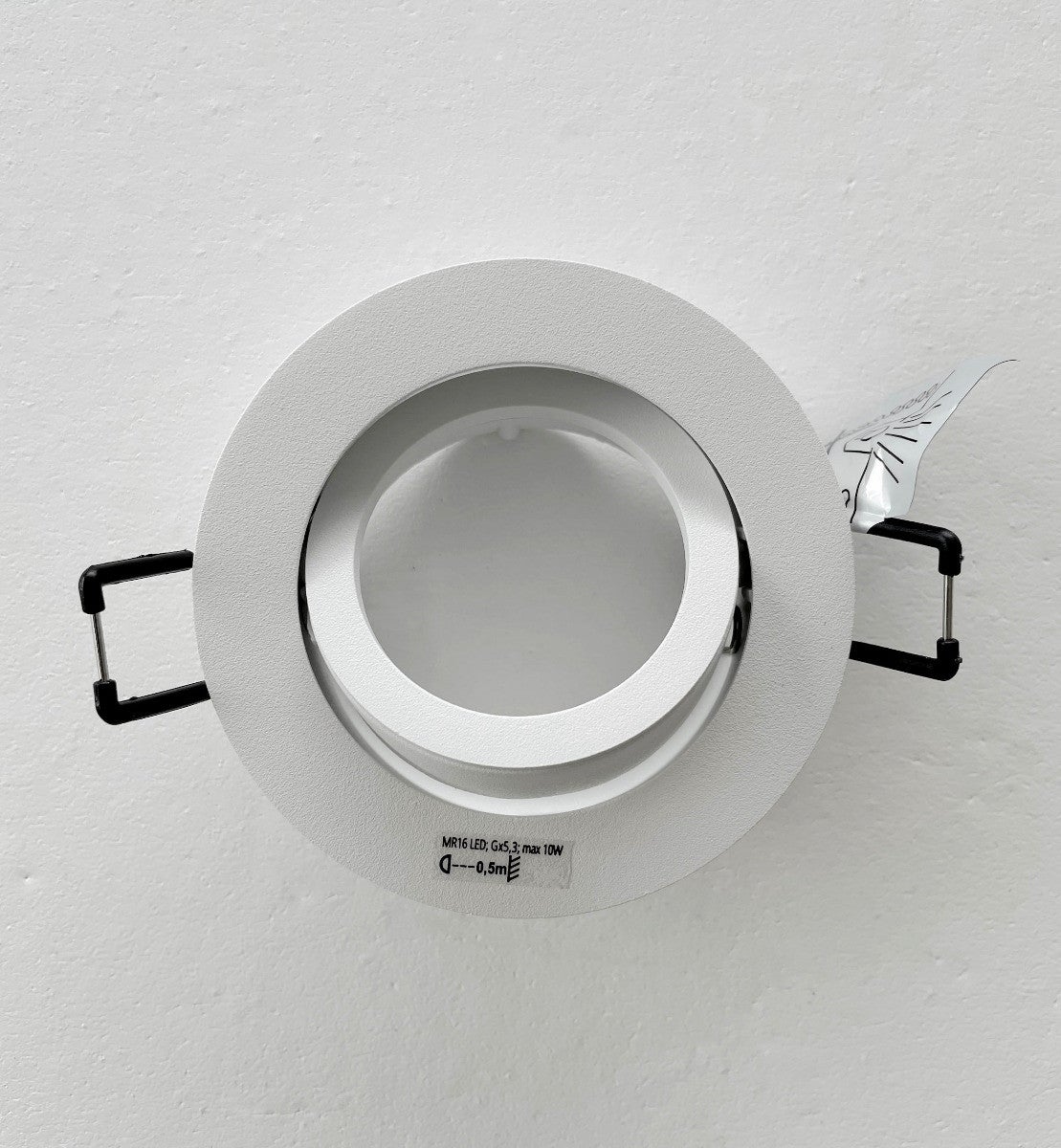 Support encastrable rond 1/4 tour blanc - 6