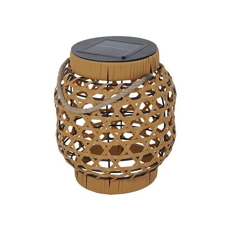 Lanterne solaire décorative en poly rotin LED blanc chaud CAPRI SMALL H32cm