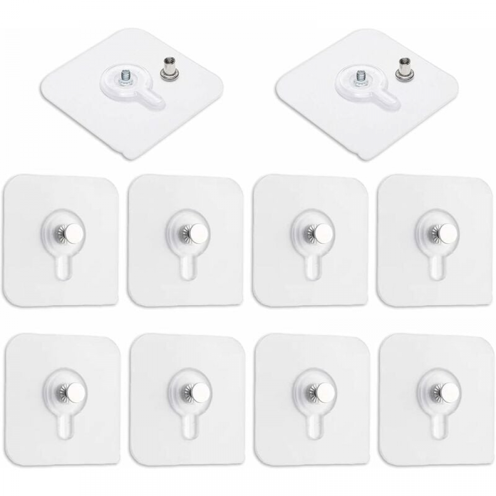 10 sztuk samoprzylepnych wieszaków na zdjęcia bez wiercenia, przezroczyste samoprzylepne wieszaki do wieszania ramek na zdjęcia, luster, sztuki ścien