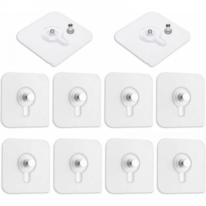 10 sztuk samoprzylepnych wieszaków na zdjęcia bez wiercenia, przezroczyste samoprzylepne wieszaki do wieszania ramek na zdjęcia, luster, sztuki ścien