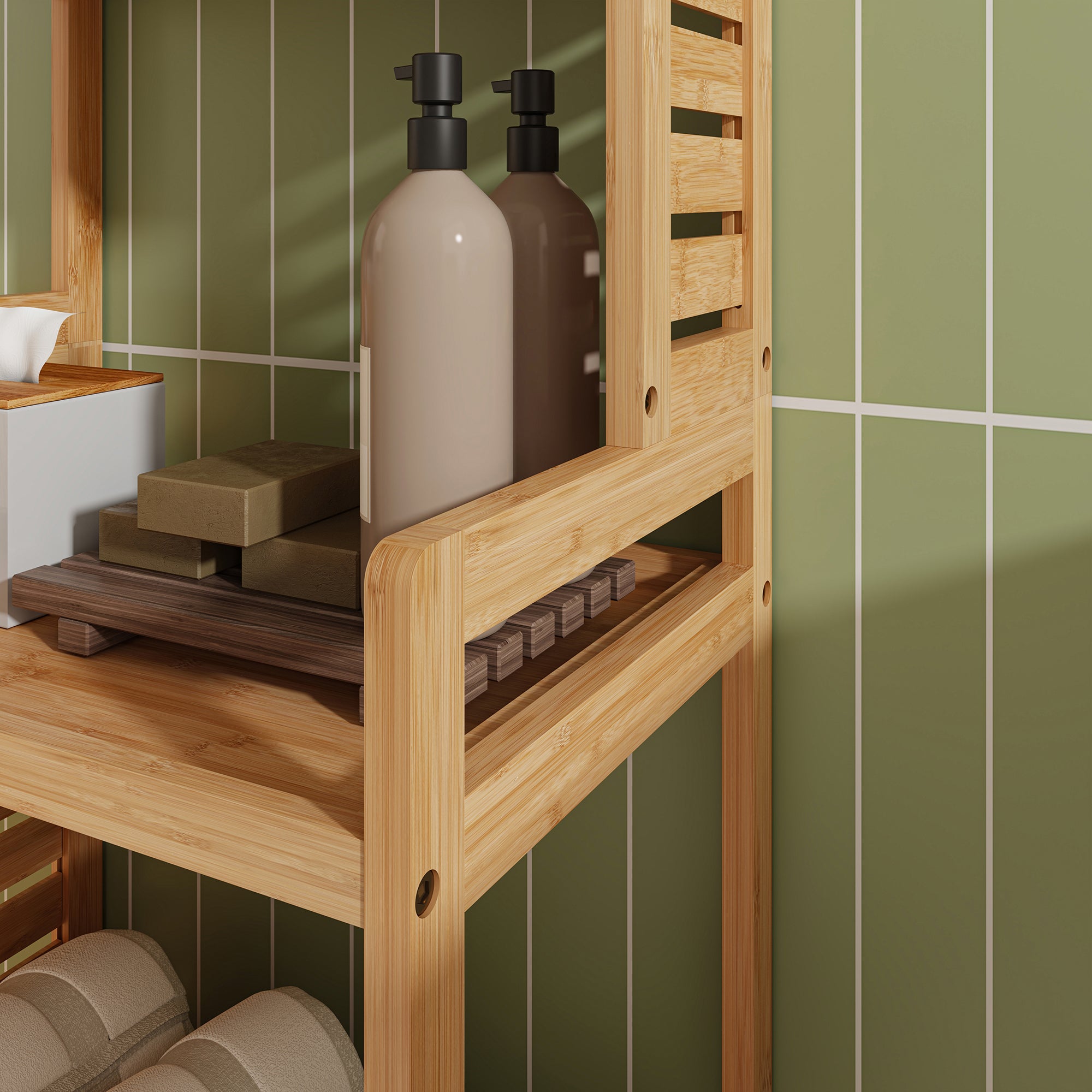 Scaffale in bambù 'Forssa' Mobile da Stoccaggio per Cucina / Bagno [en.casa] - 6