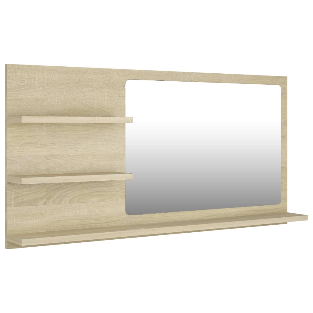 Miroir de salle de bain Chêne sonoma 90x10,5x45 cm | Leroy Merlin