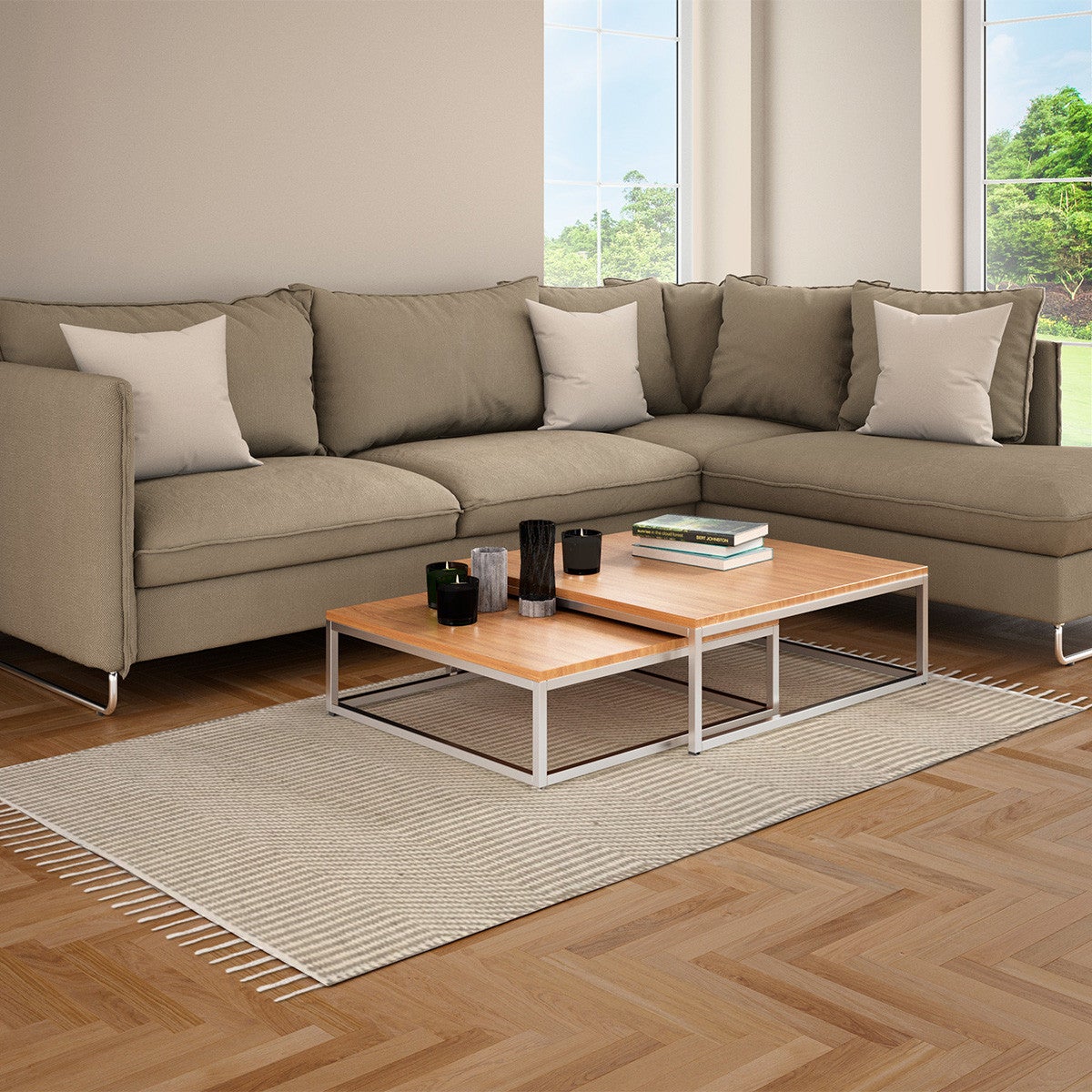 Tapis déco à franges en jute et coton 60x120cm - 3