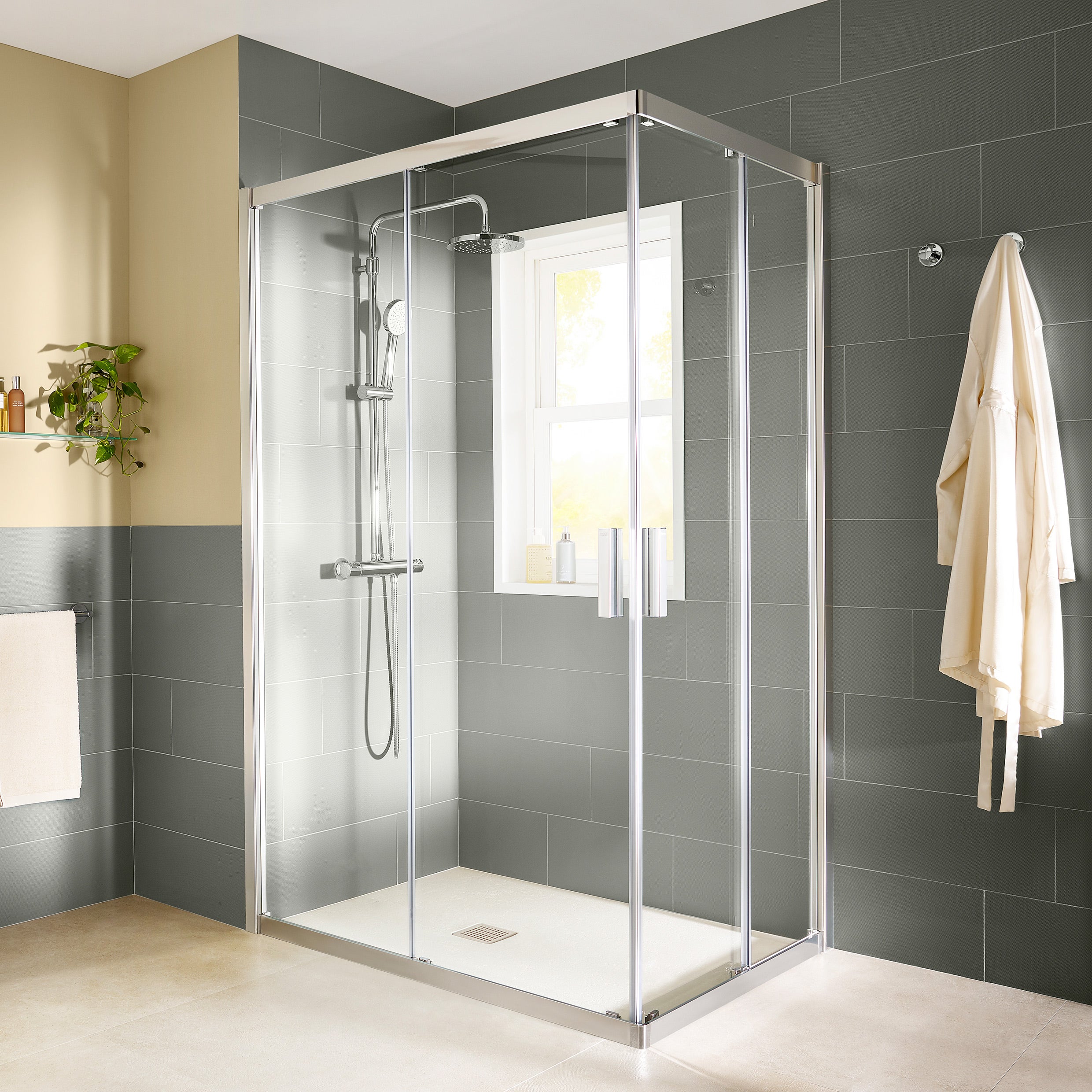 ROCA Receveur de douche POLO+ résine Stonex antidérapant et découpable - Avec grille - Blanc mat 120x70cm - 6
