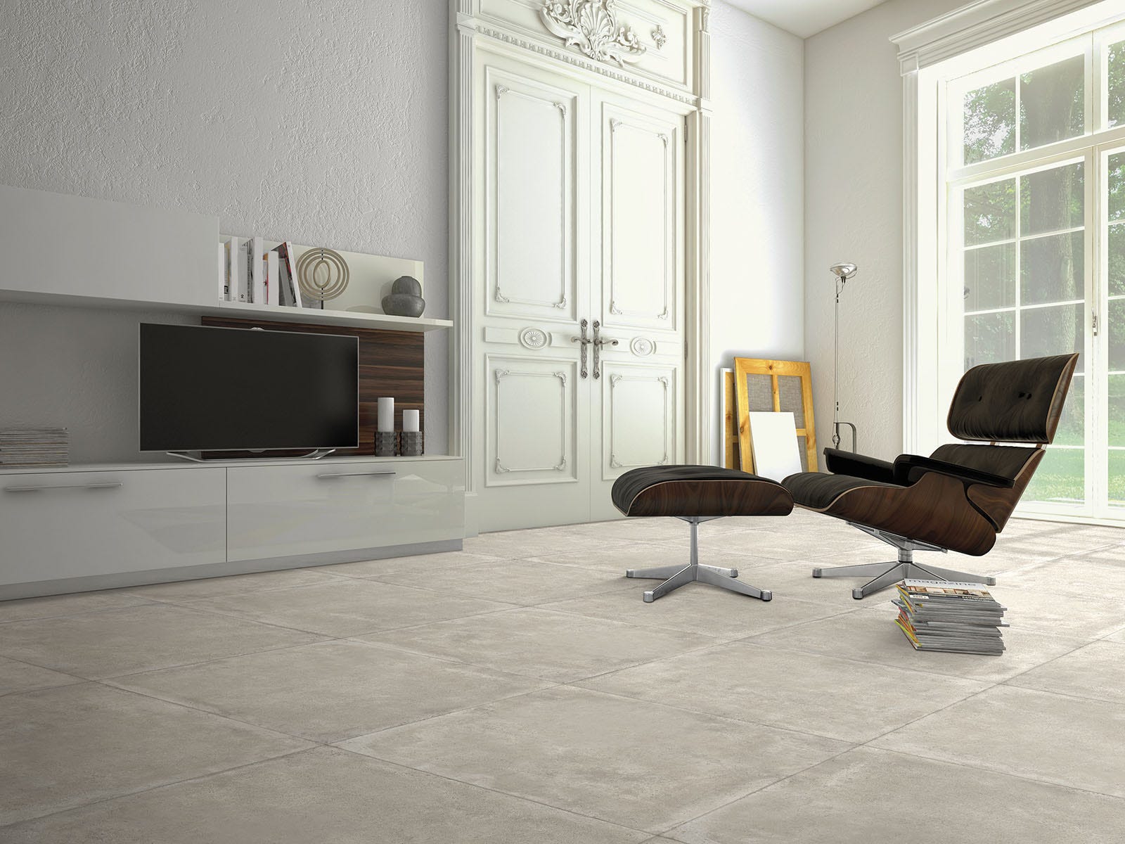 Carrelage intérieur Effet Béton OLIMPO 60x60 rectifié Gris | Leroy Merlin