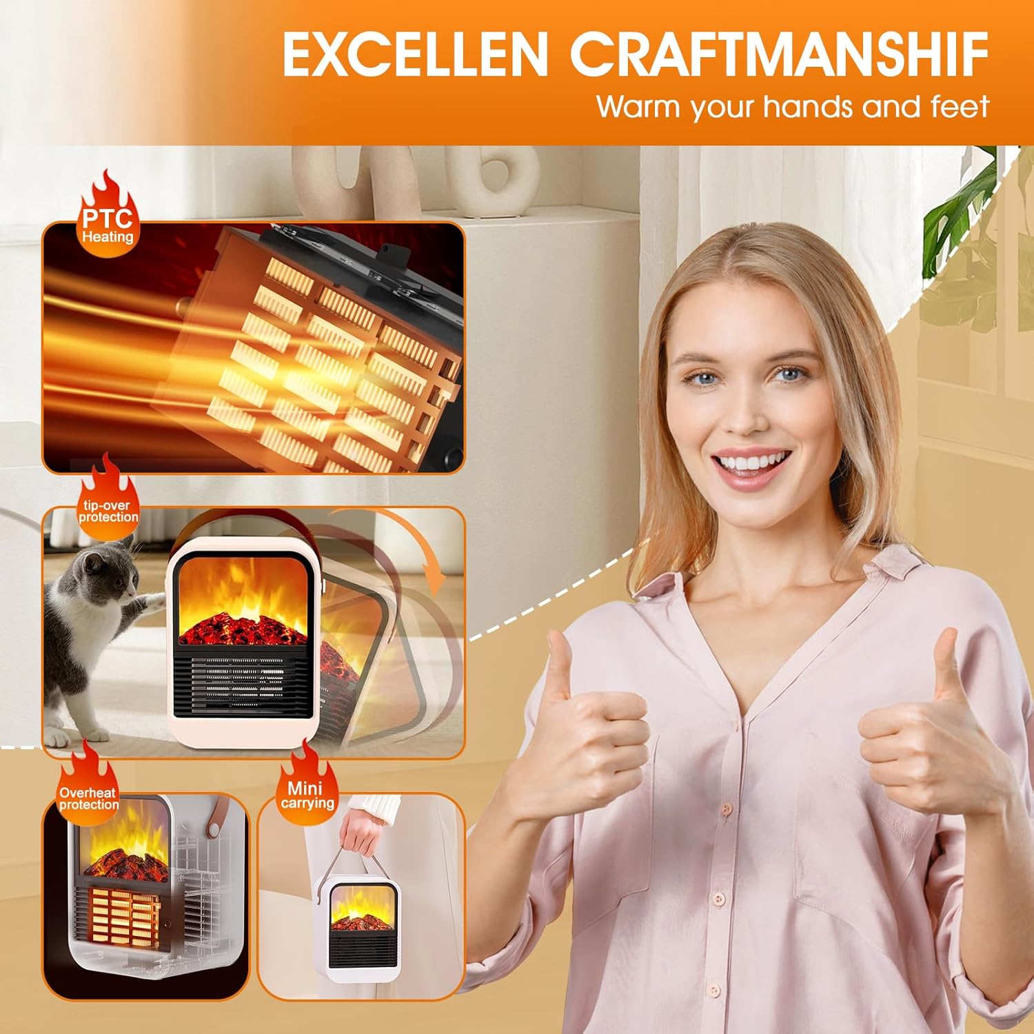 Câble De Recharge Pour Bouillotte électrique Portable - Prise EU 220-250V, Protection Surchauffe, Chauffage Rapide, Pour Hiver, Maison Et Voyage