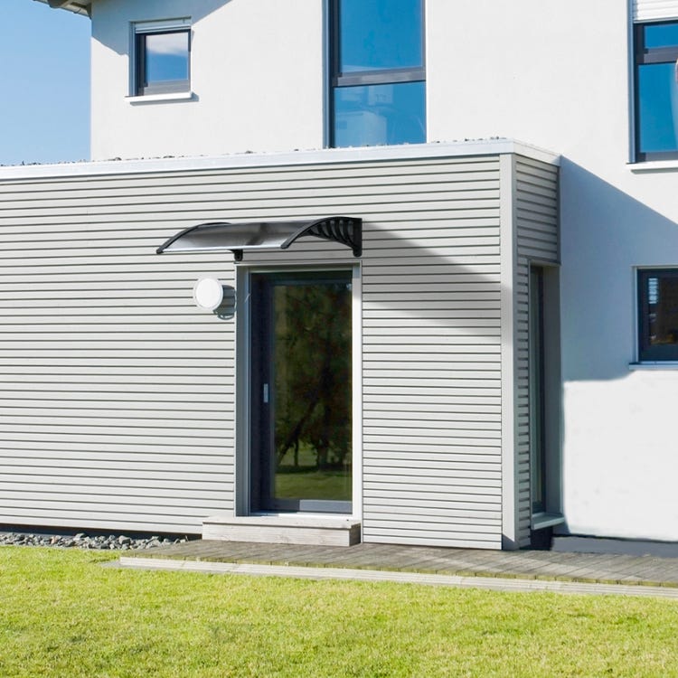 Auvent de Porte Entrée Marquise d'accueil Terrasse Toit 100 x 80CM