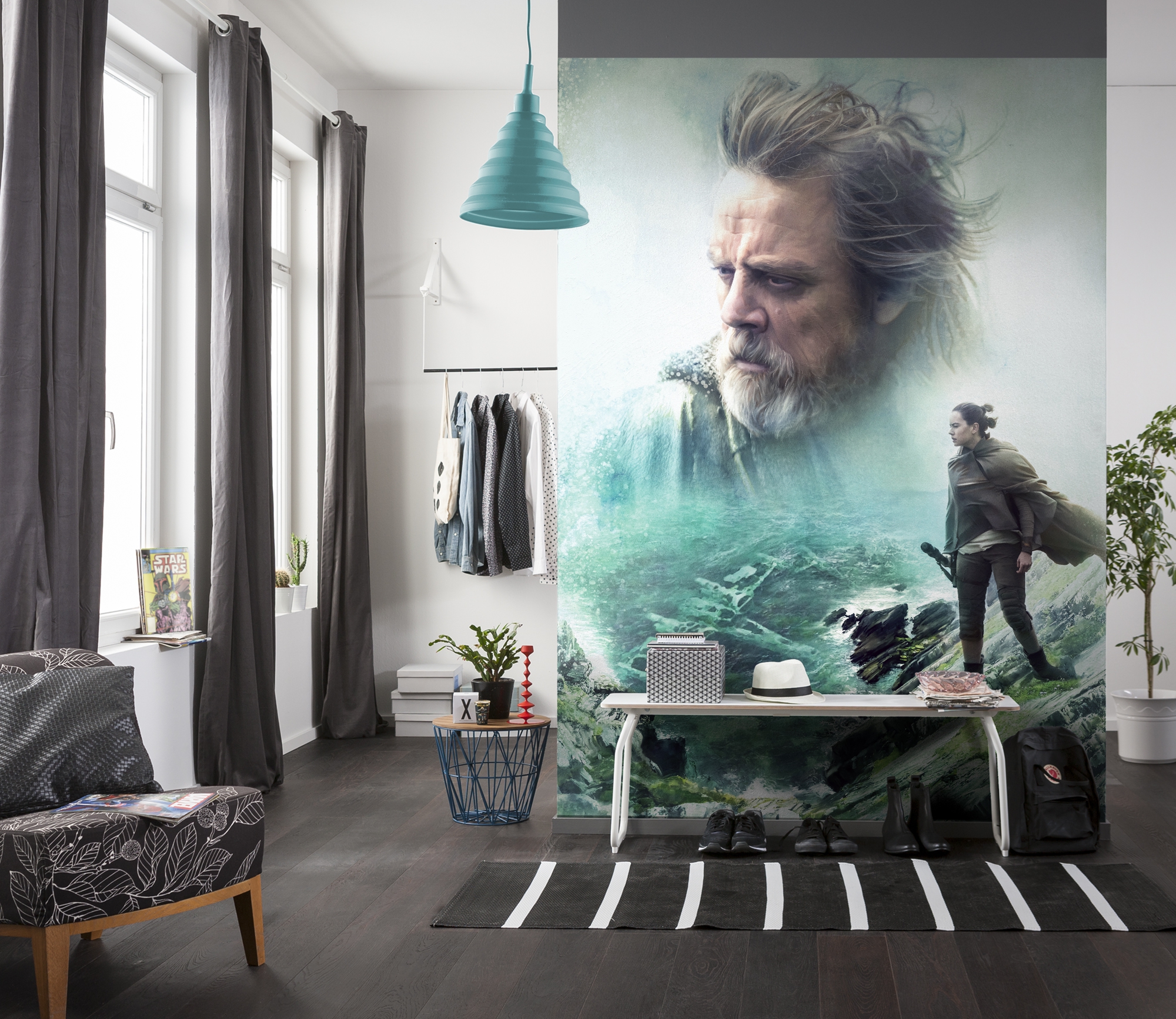 Papel pintado panorámico sobre papel de komar - star wars star wars the last jedi - talla: 184 x 254 cm