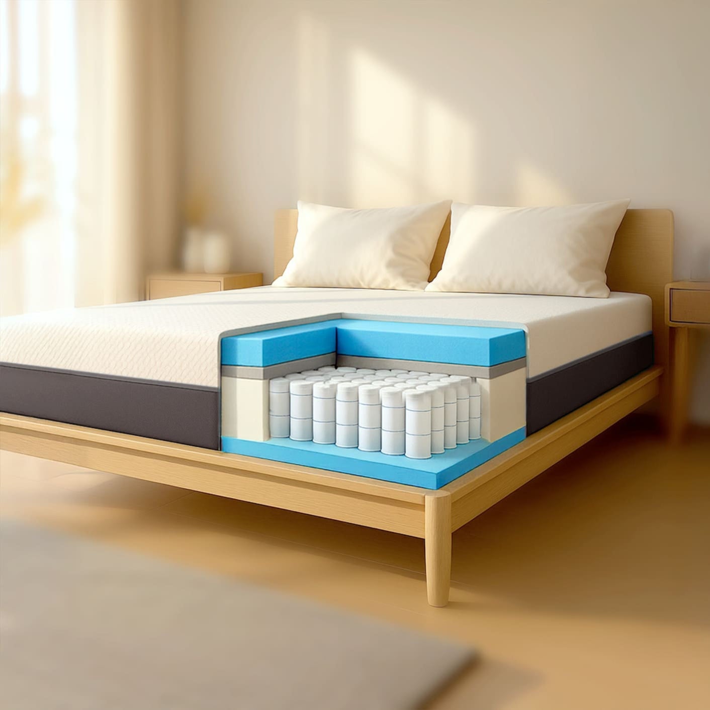 The White Stone Materac 90x200 Pianka Viscoelastyczna i Waterfoam Wysoki 22 cm | Materac Ortopedyczny i Hipoalergiczny