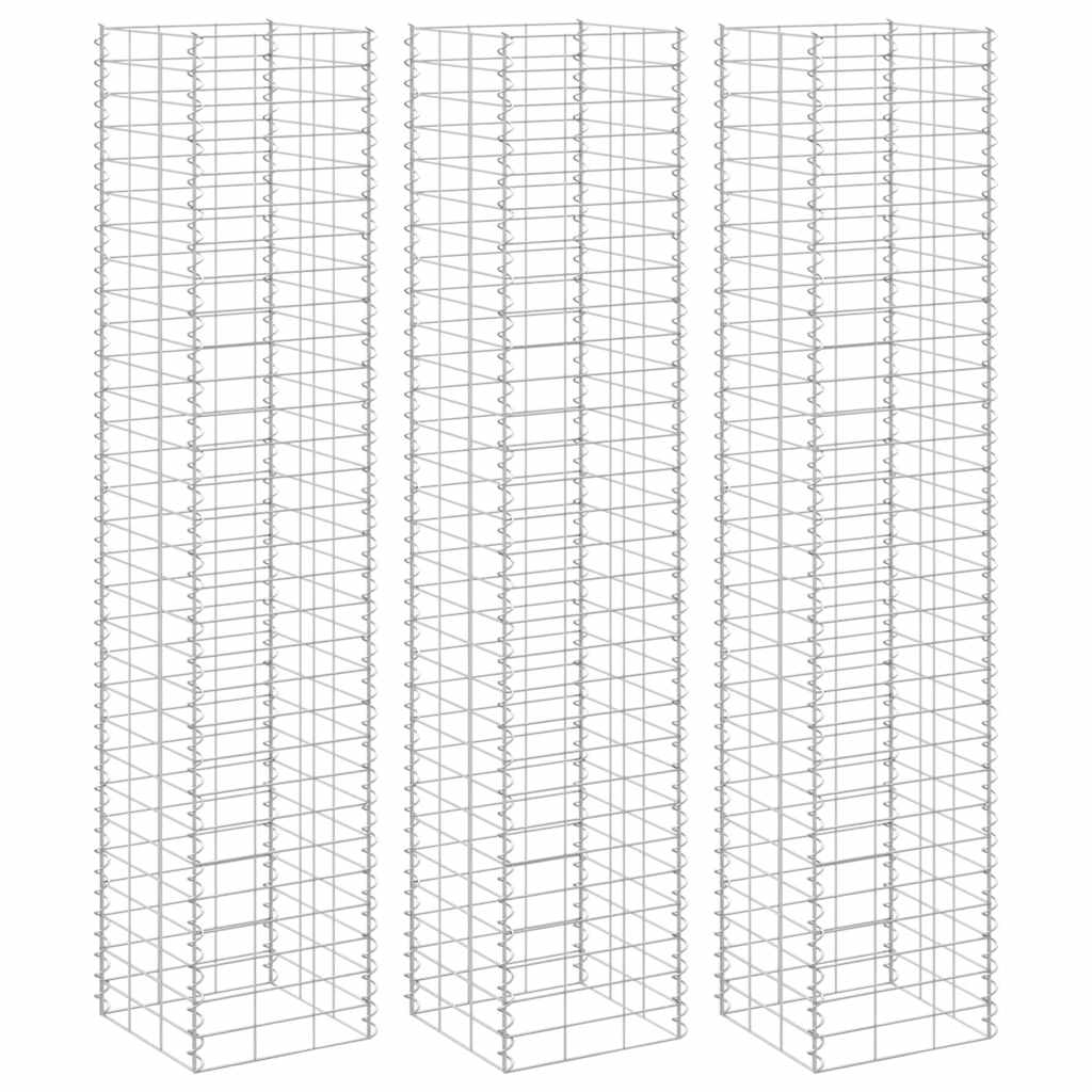 Arriates de gaviones 3 unidades hierro 30x30x150 cm vidaxl