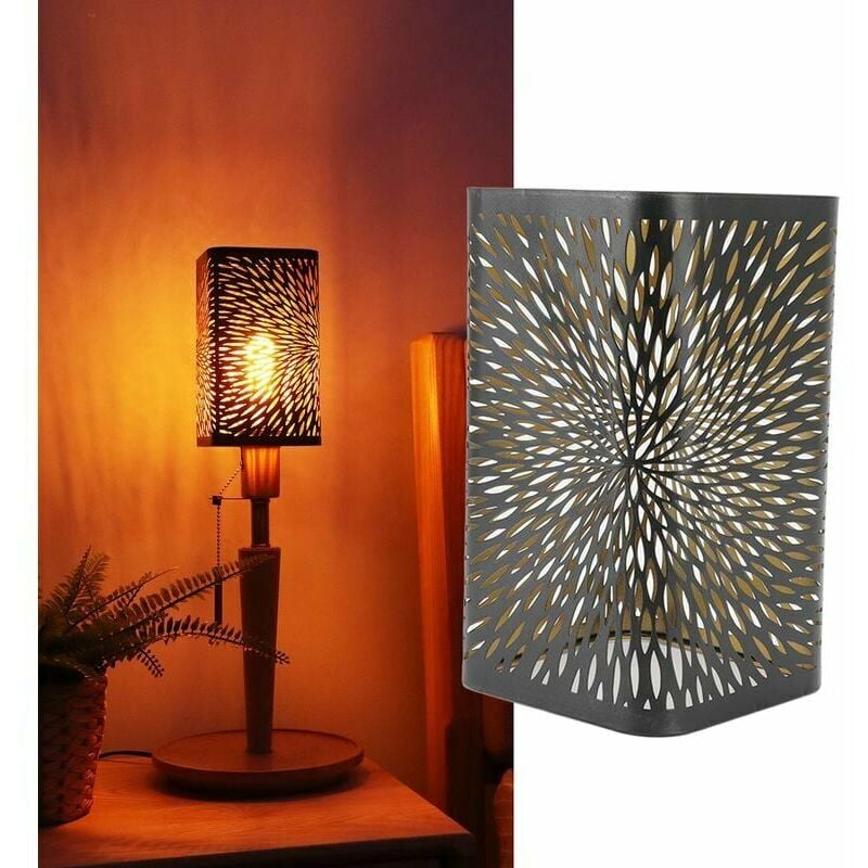 Paralume in Metallo Inciso Paralumi con Motivo Floreale per Lampada da Tavolo Paralume in Metallo Cavo Cilindro in Ferro per Lampadine E27 E26