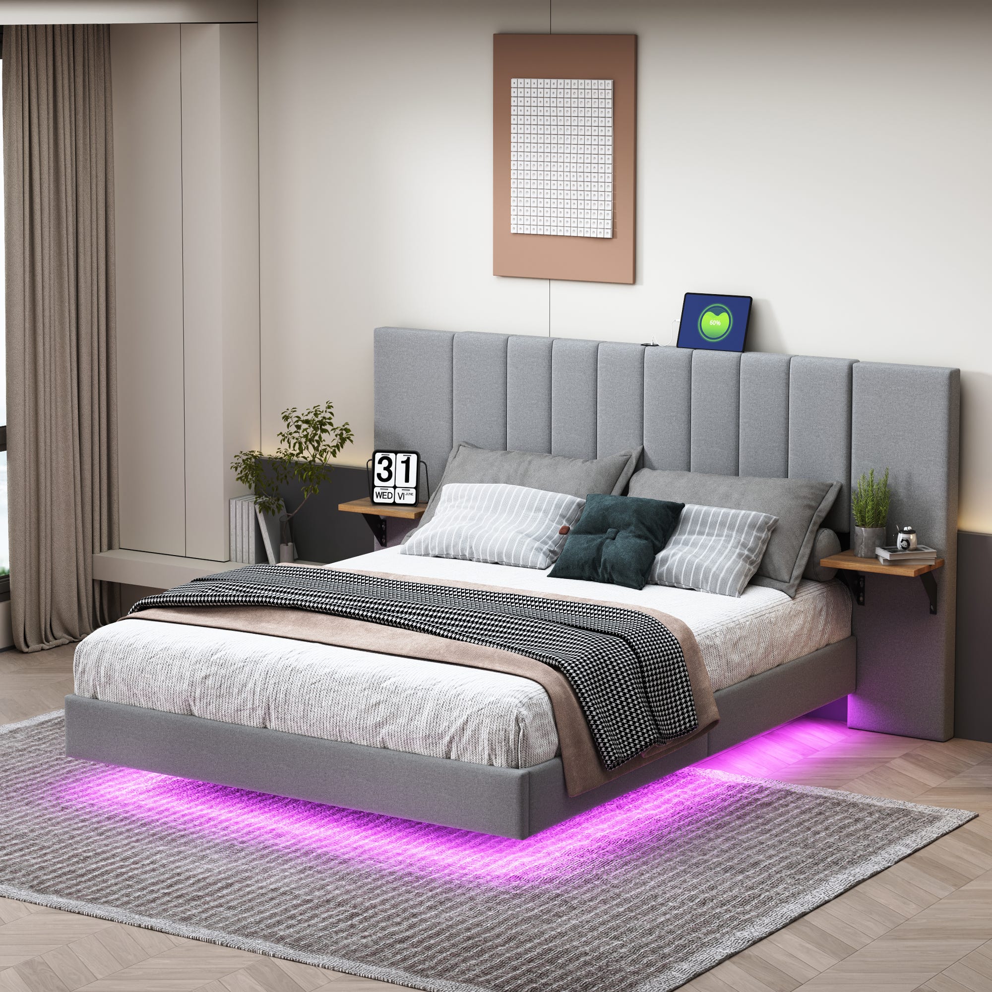 Rete A Doghe In Metallo 140 X 200 Cm, Letto Matrimoniale Imbottito Grigio Stazione Di Ricarica Con Porta Usb Adatta A Letti Per Ragazzi Materasso Non Incluso 88471012 Rete A Doghe In Metallo 140 X 200 Cm, Letto Matrimoniale Imbottito Grigio Stazione Di Ricarica Con Porta Usb Adatta A Letti Per Ragazzi Materasso Non Incluso 88471012