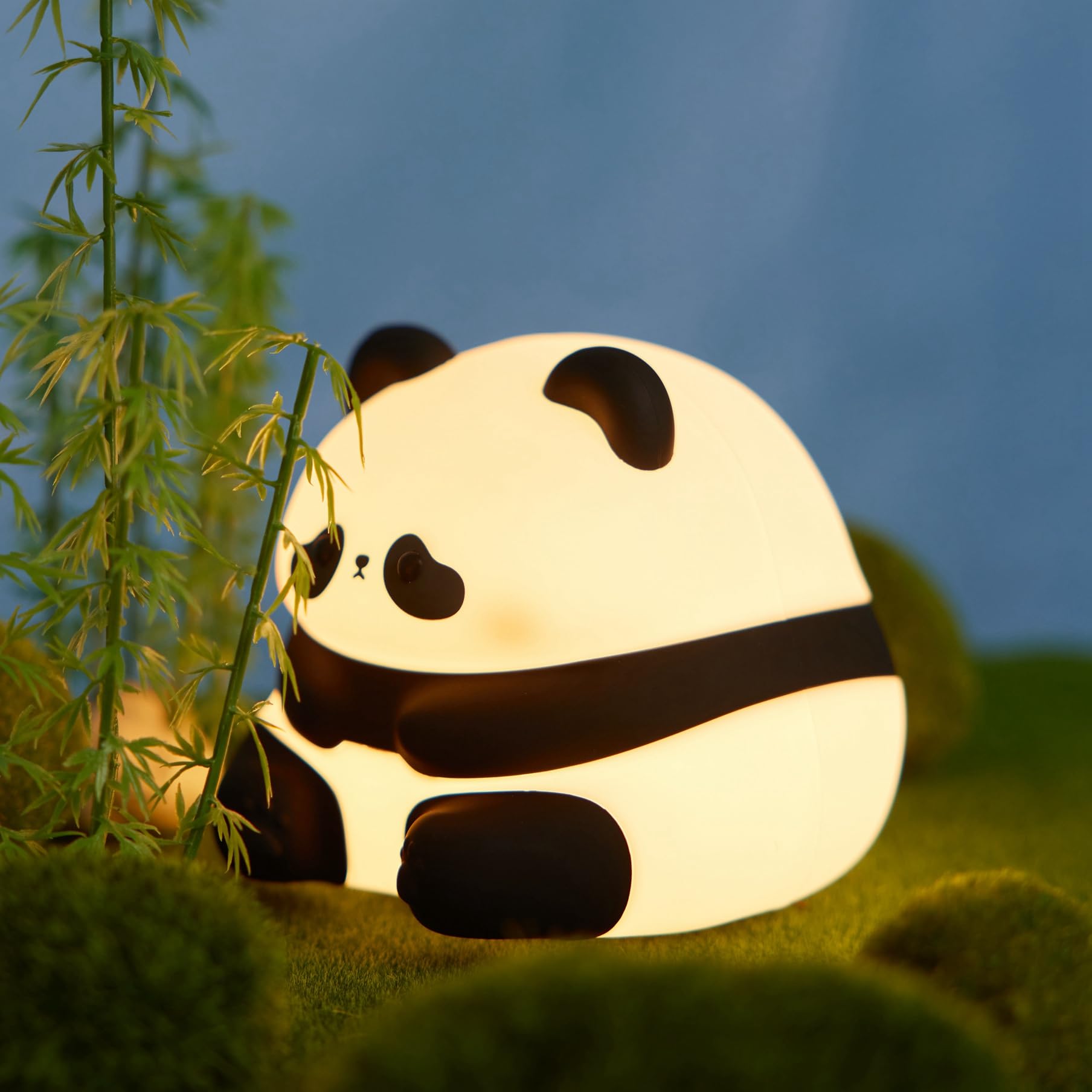 Luz nocturna panda, linda lámpara led blanda, luz nocturna para niños, luz panda de silicona, luz nocturna regulable para habitación de bebé